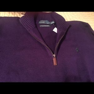 purple quarter zip sweater